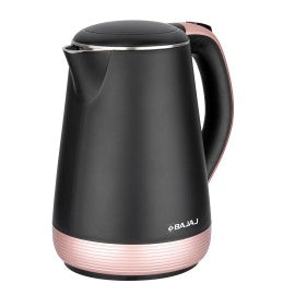 Bajaj KTP 1.7 Litre Electric Kettle Concealed Element Stainless Steel 304 Food Grade Inner Body Auto Shut-Off Dry Boil Mechanism 2 Years Warranty Double Wall/Gold