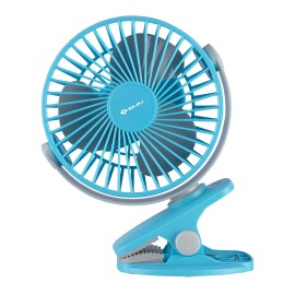 Bajaj Pygmy Mini 110 MM Sweep (USB Charging) 110 mm Silent Operation 3 Blade Table Fan (Blue,Pack of 1)