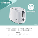 BAJAJ Majesty 750W 2 Slice Pop-Up Toaste