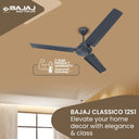 Bajaj Classico Pro 12S1 1200mm Ceiling Fan - Marathon Blue