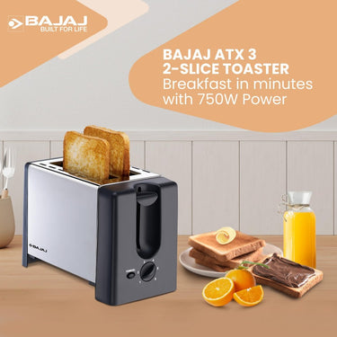 Bajaj ATX 3 750-Watt Pop-up Toaster, 2-Slice Automatic Pop up Toaster