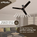 Buy Bajaj Edge HS Deco 48-Inch Ceiling Fan in Choko Brown - Premium Finish