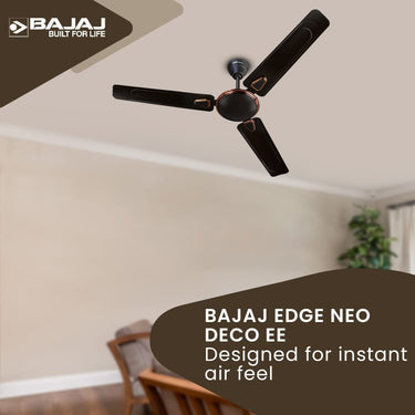 Buy Bajaj Edge HS Deco 48-Inch Ceiling Fan in Choko Brown - Premium Finish