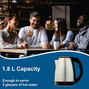 Crompton Insta Delight 1.8L SS Electric Kettle 1500W Silver Grey