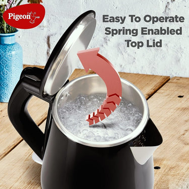 Pigeon Spark 1.2L Double-Walled Kettle - Stainless Steel Interior, Cool Touch, Keep Warm Feature (Black, 1500W)