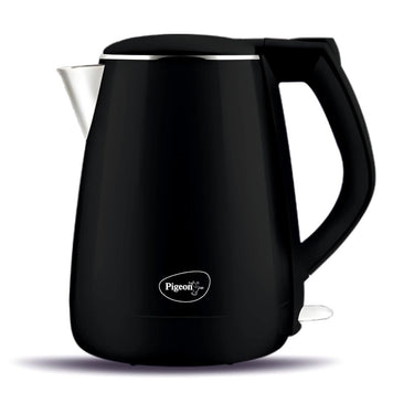 Pigeon Spark 1.2L Double-Walled Kettle - Stainless Steel Interior, Cool Touch, Keep Warm Feature (Black, 1500W)